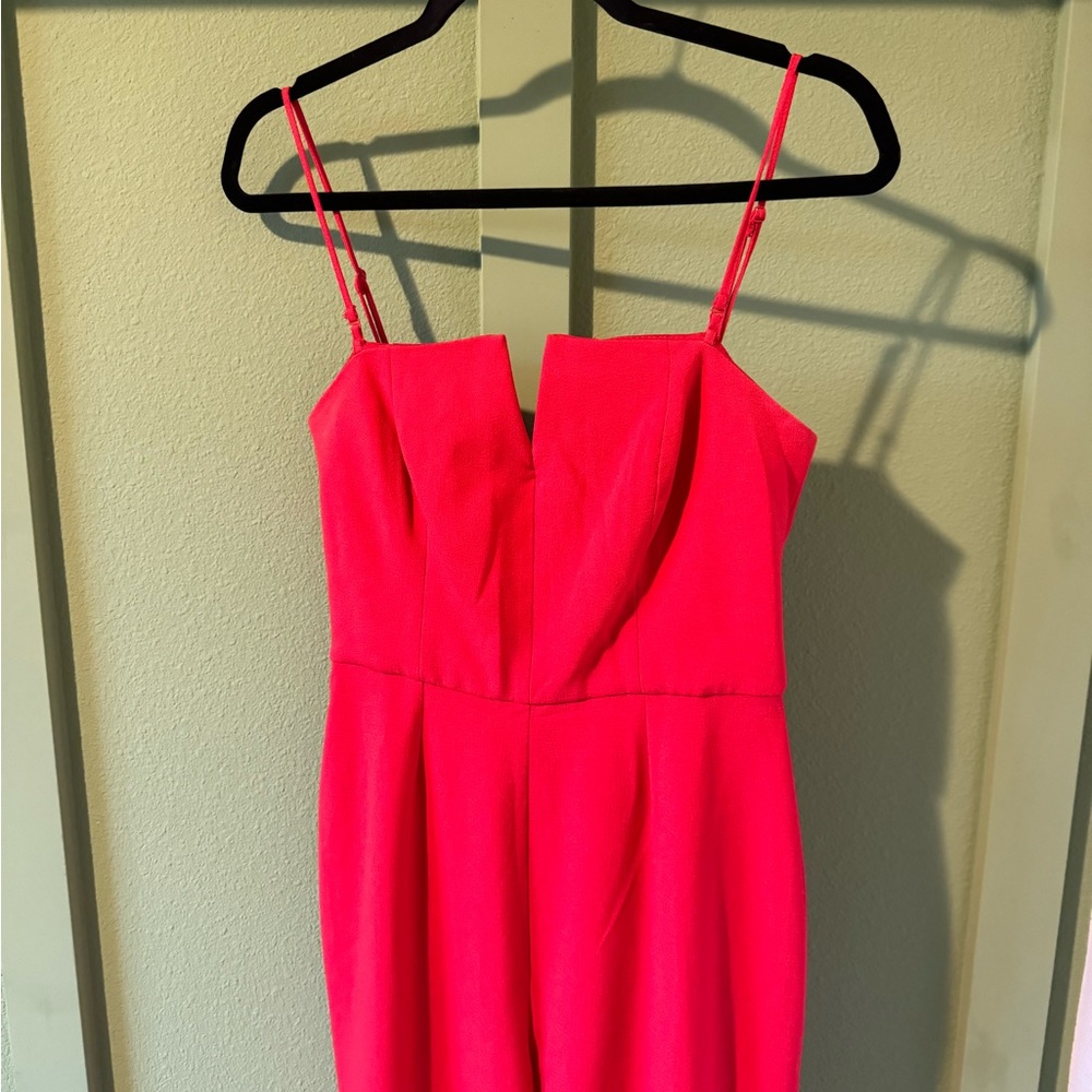 red strappy jumpsuit